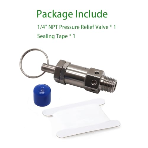 1/4" NPT Pressure Relief Valve 304 Stainless Steel Adjustable Range 0-15PSI
