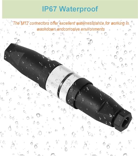 5PCS M12 5Pin Straight Female Panel Mount Aviation Connector, Waterproof Industrial Circular Wire Connector, IP67 Rated Male/Female Electrical Connector for Sensors, Automation & Outdoor Use - size: 5pin, style: 5pcs Female Connector