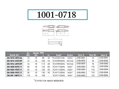 HHIP 1001-0718 7 Piece 18mm Round Shank Indexable Boring Bar Set - size: 18mm Round Shank, style: 7 Piece Set