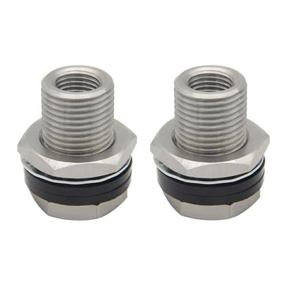 Stainless Steel Bulkhead Fitting 1/4 NPT Female 1-1/2" Length 2Pcs - size: 1/4" NPT Female to 1-1/2" Length