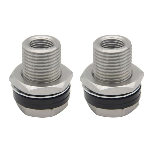 Stainless Steel Bulkhead Fitting 1/8 NPT Female 1-1/2" Length 2Pcs - size: 1/8" NPT Female to 1-1/2" Length