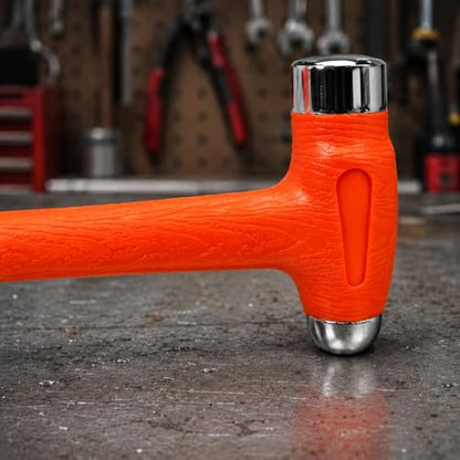 Stark USA 32oz Dead Blow Hammer Dual Head - 2-Pounds Ball Peen Blow Striking Ball Peen and Flat Face Pein Non-Slip Grip Handle, Orange - size: ['2 lb']