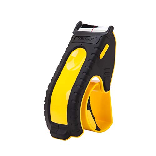 TENDO Heavy Duty Shipping Tape Dispenser, 2 Inch Packing Tape Gun with Patented 10º Sloped Chromium Blade, Replaceable Blade, Ergonomic Reusable Handle for Shipping, P-1200 (3rd Gen.)_Yellow - color: Yellow