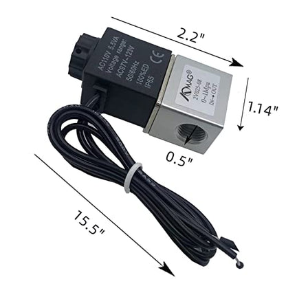 AOMAG® 1/4" NPT Electric Solenoid Valve 110 V AC Air Water 2 Way Valve Normally Closed - size: 1/4" Port, style: AC 110V