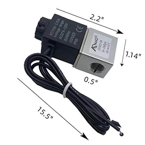 AOMAG® 1/4" NPT Electric Solenoid Valve 110 V AC Air Water 2 Way Valve Normally Closed - size: 1/4" Port, style: AC 110V