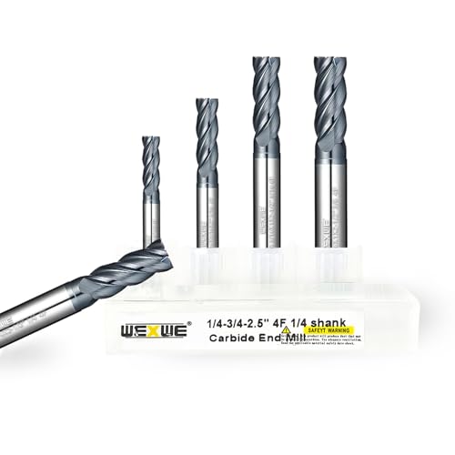Tools Carbide End Mill Set, Milling Cutter with MAH Coating, CNC Cutting Tools for Stainless Steel, Medium Alloy Steels, 4 Flute,Milling Set (1/8" 3/16" 1/4" 5/16" 3/8" 5Pcs) - size: SET 1/8" 3/16" 1/4" 5/16" 3/8" 5PC