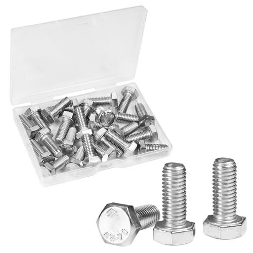 25 Pcs M8 Hex Bolts M8-1.25 x 20mm Hex Head Screw Bolt - size: M8-1.25 x 20mm