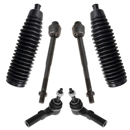 TRQ Front Driver & Passenger Side Inner & Outer Steering Kit Steering Rack - style: PSA32080