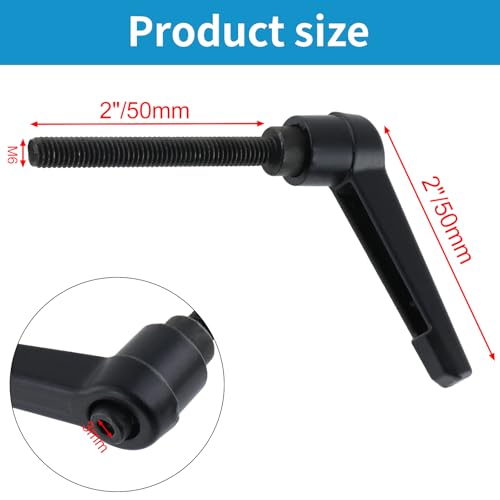 Clamping Lever Handles M6 x 50mm Push Button Ratchet Lever Male Threaded Stud Adjustable Handles Hand Knobs Rotating Screw Handles Bolts with Locking Lever -6pcs - size: M6 x 50mm