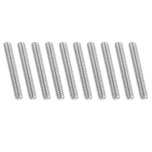 PATIKIL 1/4"-20 UNC 304 Stainless Steel Fully Threaded Rod, 10Pcs x 1.6" Length, Silver Matte Finish - size: 1/4"-20 x 1.6"