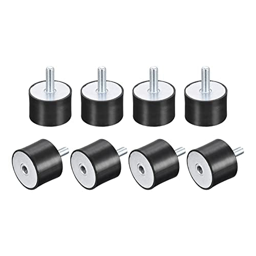 uxcell Rubber Mounts 8pcs M8 Male/Female Vibration Isolator Shock Absorber, for Garage Motor Air Compressor Car Boat Bobbins, D40mmxH30mm - size: M8x40mmx30mm