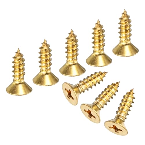 M METERXITY 100-Pack Brass Wood Screws, M4 x 12mm Phillips Flat Head Self-Tapping Screw Connector Fasteners for Door Hinges/Woodworking/Furniture Repair/Gardening/DIY Crafts Decorative Screws - size: M4x12mm
