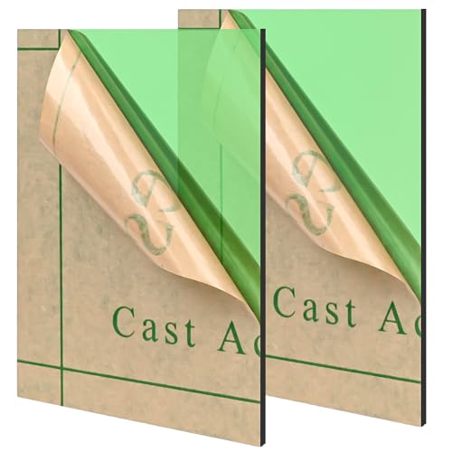 Lesnlok Green Acrylic Sheets 1/8 inch Thick 3mm 2 Pack 8 x 10 Clear Plexiglass Sheets,for Sign,Craft,Painting,Laser Cutting,DIY Display Projects… (8"x 10", Green, 2)… - color: Green, size: 8"x 10"