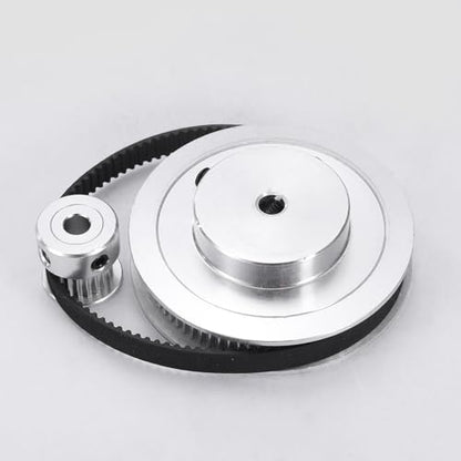 uxcell 2 Set GT-2 Synchronous Wheel 20&80 Teeth 5mm Bore, Aluminum Alloy Timing Pulley Wheel with 2Pcs Length 200mm, Width 6mm Belt for 3D Printer, CNC Machine (20-80T-5B-6)