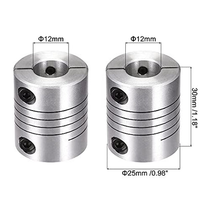 uxcell 2PCS Motor Shaft 12mm to 12mm Helical Beam Coupler Coupling 25mm Dia 30mm Length - size: 12mm to 12mm