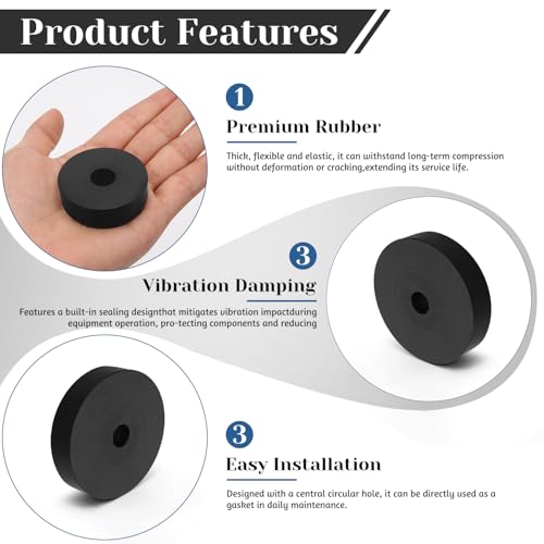 8 PCS Multi Purpose Rubber Spacer, 1-3/4" OD x 5/16" ID x 3/8" Thickness - size: 1-3/4" OD x 5/16" ID x 3/8" Thickness