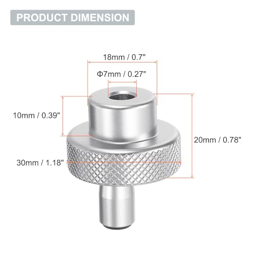 HARFINGTON Aluminum Alloy Handwheel 30mm OD 7mm Bore Lathe Hand Wheel with Rotate Handle Aluminum Milling Machine Handle with Wrench and 2pcs Screws for Milling Machine Lathe, Silver Tone - size: 30mm x 7mm