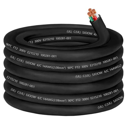 50ft SJOOW 14/4 Wire 14/4 SJOOW Cord 14 AWG Wire SJOOW Portable Power Cable - size: 50 FT, style: 14AWG(4-Conductor)