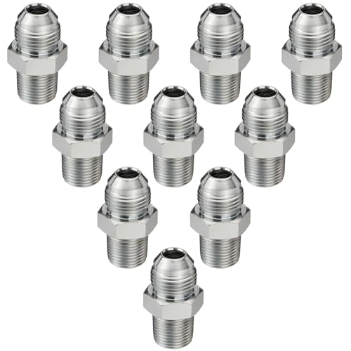 10PCS Hydraulic Adapter Fitting: 1/2" JIC 37° Male x 3/8" NPT Male - size: 1/2" JIC Male x 3/8" NPT Male