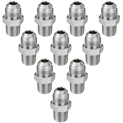 10PCS Hydraulic Adapter Fitting: 1/2" JIC 37° Male x 3/8" NPT Male - size: 1/2" JIC Male x 3/8" NPT Male