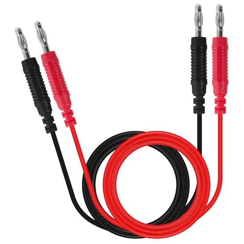 4mm Banana Plug Test Leads Dual-Ended Multimeter Electrical 4mm Banana-Plug Silicone Flexible Copper Cable 1 Meter for Multimeter & Oscilloscope Testing