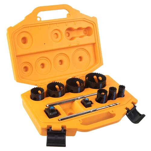 Spyder 11-Piece Bi-Metal Hole Saw Kit, 7 Hole Saws, Hex8 and Hex10 HSS Pilot Bits, and Hex8 and Hex10 Arbors, Rapid Core Eject Arbor System - size: 11-Piece