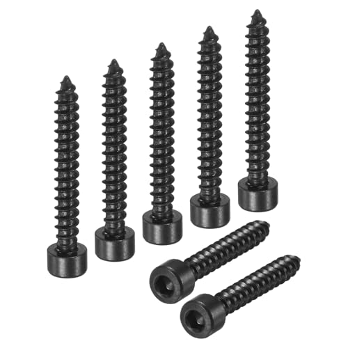 M METERXITY 100 Pack Hex Socket Head Screws, M4x30mm Stainless Steel Bolts Full Thread Self Tapping Screws for Furniture Machinery Electrical Appliances [Black] - size: M4x30mm