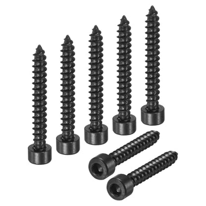 M METERXITY 100 Pack Hex Socket Head Screws, M4x30mm Stainless Steel Bolts Full Thread Self Tapping Screws for Furniture Machinery Electrical Appliances [Black] - size: M4x30mm