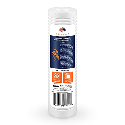 Aquaboon 1 Micron 10 x 2.5 Grooved Sediment Water Filter Replacement 6-Pack