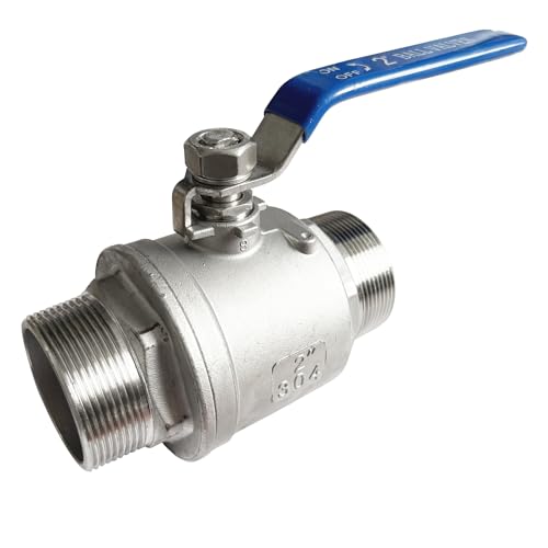 2 inch Male to Male Thread Ball Valve 304 Stainless Steel Full Port NPT Thread Ball Valves WOG1000 - size: 2 Inch