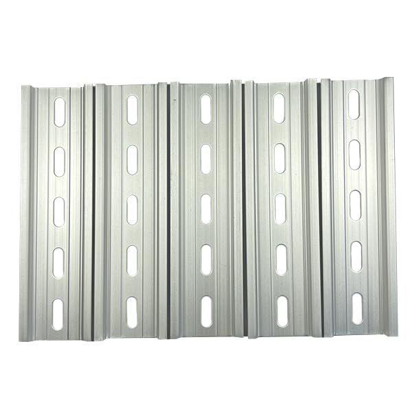 International Connector T&G 5 Pieces DIN Rail Slotted Aluminum RoHS 35mm Wide 7.5mm High (5") - size: 5"
