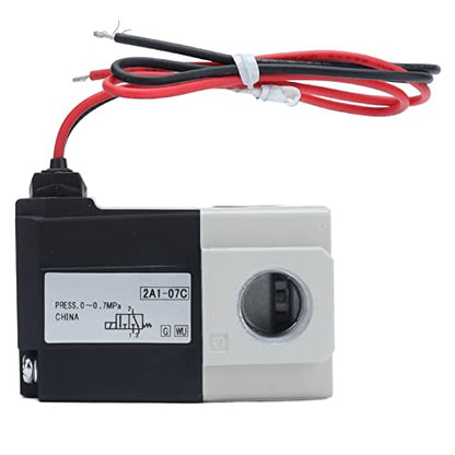 3 Way 2 Position Air Solenoid Valve, 10HZ HighFrequency Control Solenoid Valve with 1/4 Inch Threaded Port (DC 12V)
