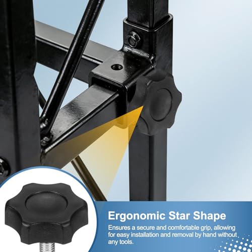 HARFINGTON 6Pcs Star Knob Handle M6 x 35mm Male Thread Metric Carbon Steel - size: M6 x 35mm