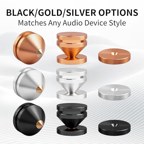 HiFi Audio Isolation Feet 4-Pack Silver 23x20mm - color: Silver