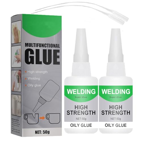 2Pcs Welding High-Strength Oily Glue,Magic Glue,Multifunctional Fast Repair Instant Bonding Welding Glue for Metal, Plastic, Ceramics, Leather, Glass,Super Glue All Purpose,Shoe Glue Heavy Duty(2PCS)