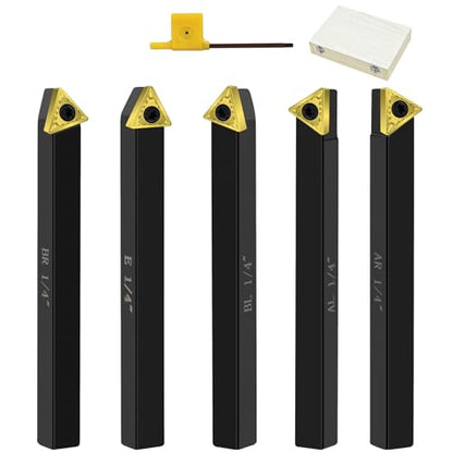 Metal Lathe Cutting Tools,5pcs 1/4" Shank - size: 1/4"