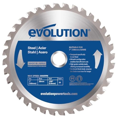 Evolution Power Tools 185BLADEST Steel Cutting Saw Blade, 7-1/4-Inch x 40-Tooth , Blue - size: 7-1/4 Inch, style: 40-Tooth