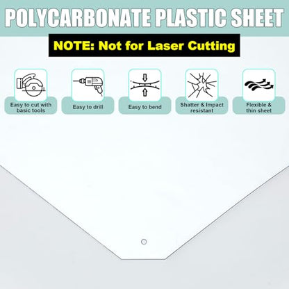 Beeveer 1 Pcs Clear Polycarbonate Sheet 60 x 144 Inch Plastic Panel Roll - size: 60 x 144 inches