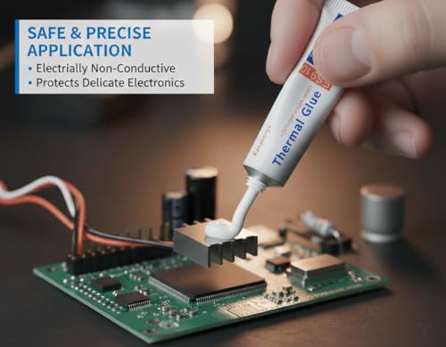 Easycargo 10g Thermal Glue, Silicone Thermal Conductive Adhesive for GPU VRM VRAM LED Heatsink IC Chips, Non-Conductive Permanent Bonding for MOSFET Transistors 3D Printer PCB TEC1-12706 Peltier RTV