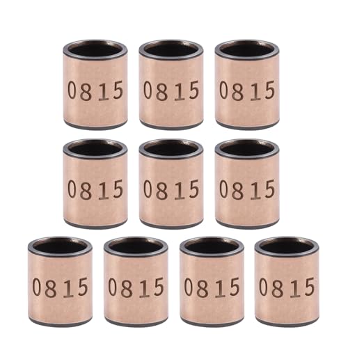 10Pcs Sleeve Bearing 8mm Bore x 10mm OD x 15mm Length Plain Bearings Wrapped Oilless Bushings for Printing Machines, Textile Machines, Hydraulic Transport Vehicles - size: 8x10x15mm