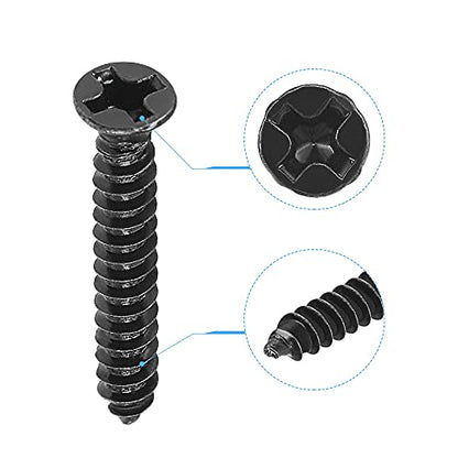 uxcell M3x20mm Wood Screws Phillips Flat Head Carbon Steel Black 200pcs - size: M3 x 20mm