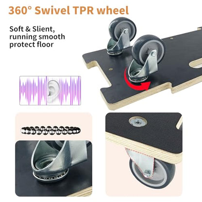 Hard Wood Mover Spliceable Dolly 550Lbs Capacity (2 Packs) 4 Wheels Heavy Duty Furniture Moving Connectable Design Dollier Upgraded Transport Roller - color: Spliceable Rectangular
