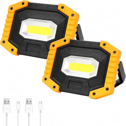 T-SUN Rechargeable LED Work Light,30W 2000LM COB Utility Light,2 Pack