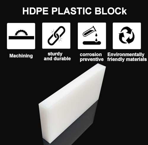 High-Density Polyethylene (HDPE) Plastic Sheet 1" Thick 12" X 16"- White HDPE Sheet,for Machining, Home Improvements, DIY Projects, Engineering,High-Density Polyethylene Plastic Block (Pack of 1) - color: White, size: 1" x 12" x 16"