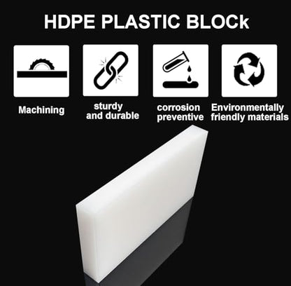 High-Density Polyethylene (HDPE) Plastic Sheet 1" Thick 12" X 16"- White HDPE Sheet,for Machining, Home Improvements, DIY Projects, Engineering,High-Density Polyethylene Plastic Block (Pack of 1) - color: White, size: 1" x 12" x 16"