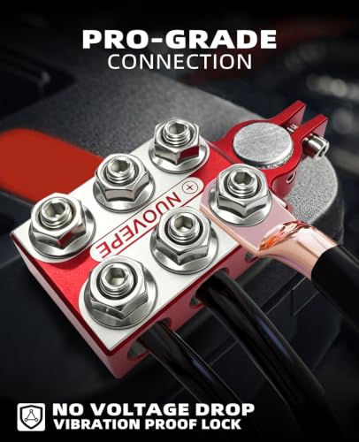 12-Way Car Battery Terminal Connectors, 6 x 2/0 Ports, M8 Studs - color: 6 x 2/0 Ports + 6 M8 Studs