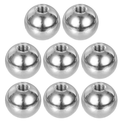 PATIKIL M5x16mm Ball Nuts Knob, 8 Pcs Female Thread 304 Stainless Steel Round Blind Hole Screw Cap Cover for Lighting Machinery DIY Decoration, Silver - size: M5x16mm