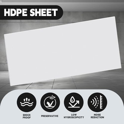 Threehoney 1 Pcs 1/4" Thick 12 x 36 Inch White HDPE Plastic Sheet - color: White, size: 12 x 36 Inch