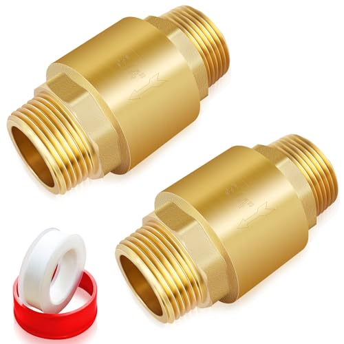 Solid Brass Spring Check Valve 3/4" NPT Male, Inline One Way Valve - size: 3/4" Male x 3/4" Male(DN20)