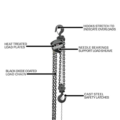 JET 5-Ton Hand Chain Hoist, 10' Lift (Model S90-500-10) - size: 5 Ton, style: 10' Lift